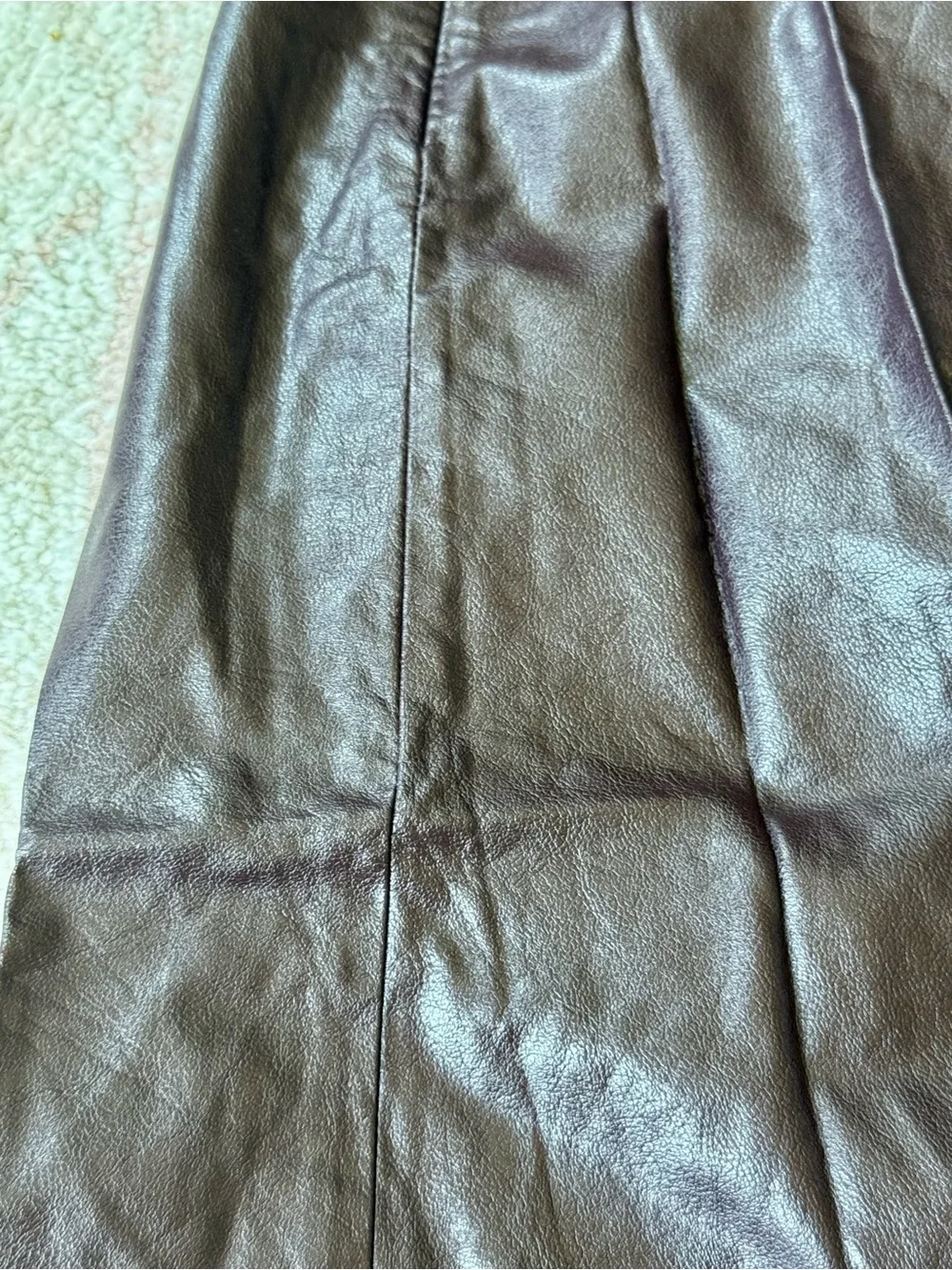 Ann Taylor Faux Leather Midi Skirt in Poised Plum, Size 4